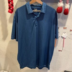 Callaway Patterned Blue Polo Golf Opti-Dri Shirt Men’s XL